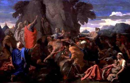 Moses Striking Water from the Rock von Nicolas Poussin
