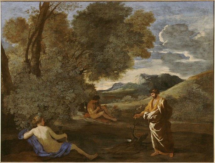 Numa Pompilius und Nymphe Egeria von Nicolas Poussin