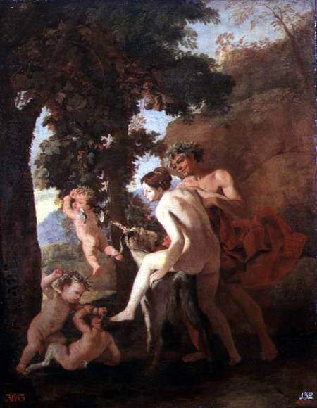 Venus, Faun and Putti von Nicolas Poussin