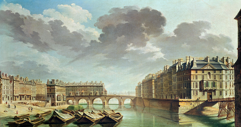 The Ile Saint-Louis and the Pont Marie in 1757 von Nicolas Raguenet