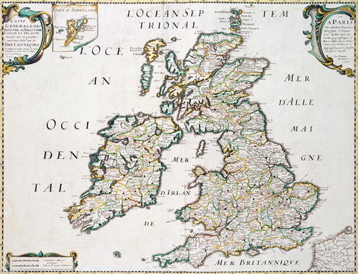 Map of Britain and Ireland, published Paris 1640 (engraving) von Nicolas Sanson D'Abbeville