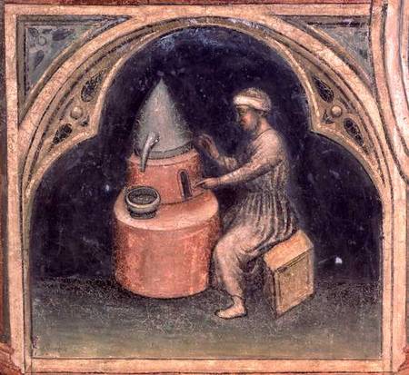 The Alchemist, from 'The Working World' cycle after Giotto von Nicolo & Stefano da Ferrara Miretto