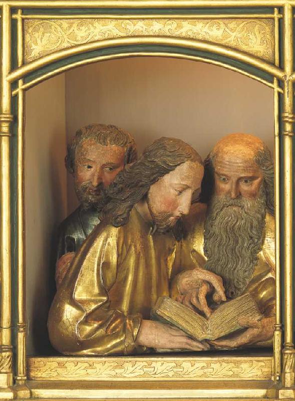 Isenheimer Altar, Detail: Predella mit Aposteln. von Niklaus von Hagenau