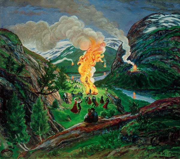 St. Hans Mittsommernachtsfeuer von Nikolai Astrup