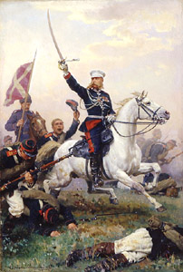 General M.D.Skobelev zu Pferde im russisch-türkischen Krieg 1877/78 von Nikolai Dmitrievich Dmitriev-Orenburgsky
