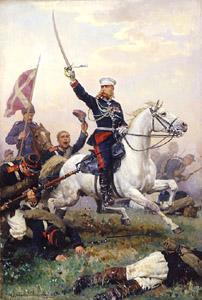General M.D.Skobelev zu Pferde im russisch-türkischen Krieg 1877/78 1883