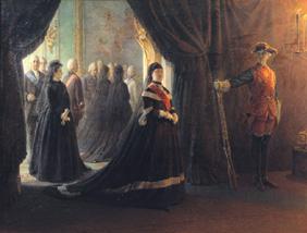 Katharina II. am Grab der Kaiserin Elisabeth 1874