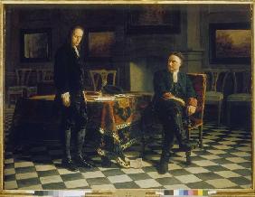 Peter I. verhört den Zarewitsch Alexei Petrowitsch in Peterhof 1871