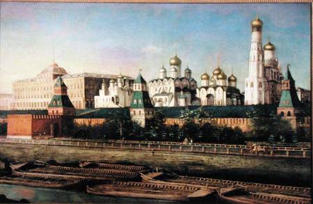 View of the Moscow Kremlin from the Embankment von Nikolai Iwanowitsch Podkljutschnikow