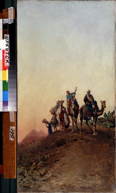 Kamele vor den Pyramiden von Nikolai Jegorowitsch Makowski