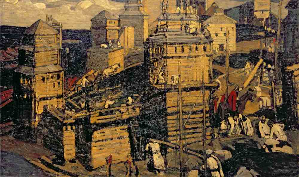 Bau der Stadt von Nikolai Konstantinow Roerich