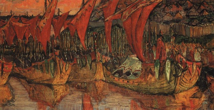 Feldzug des Großfürsten Wladimir I. nach Chersones (Die rote Segel) von Nikolai Konstantinow Roerich