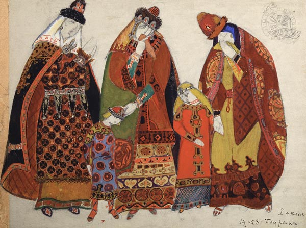 Kostümentwurf zur Oper Fürst Igor von A. Borodin von Nikolai Konstantinow Roerich