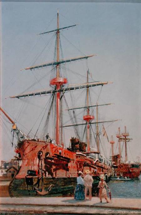 Building of the Battleship 'Admiral Kornilov' in Brittany von Nikolai Nikolaevich Gritsenko