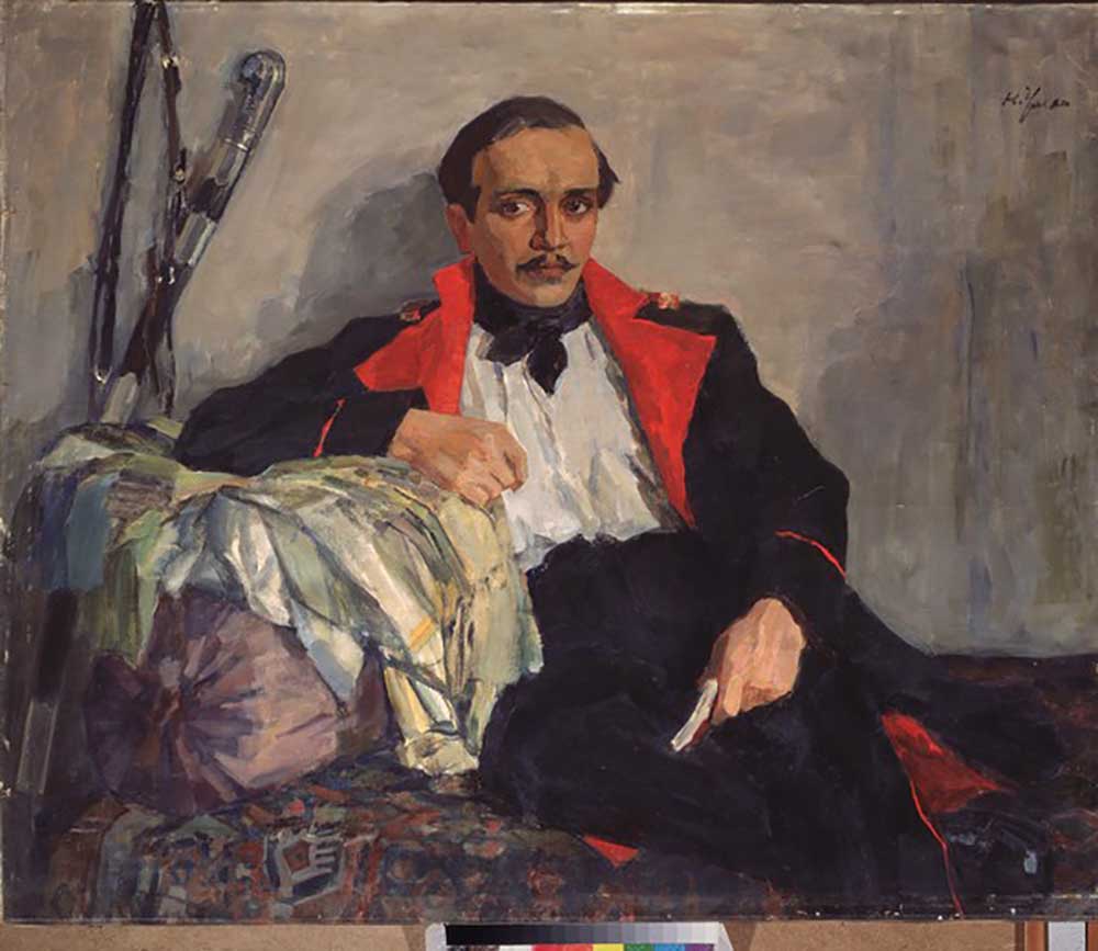 Porträt von Dichter Michail Jurjewitsch Lermontow (1814-1841) von Nikolai Pavlovich Ulyanov
