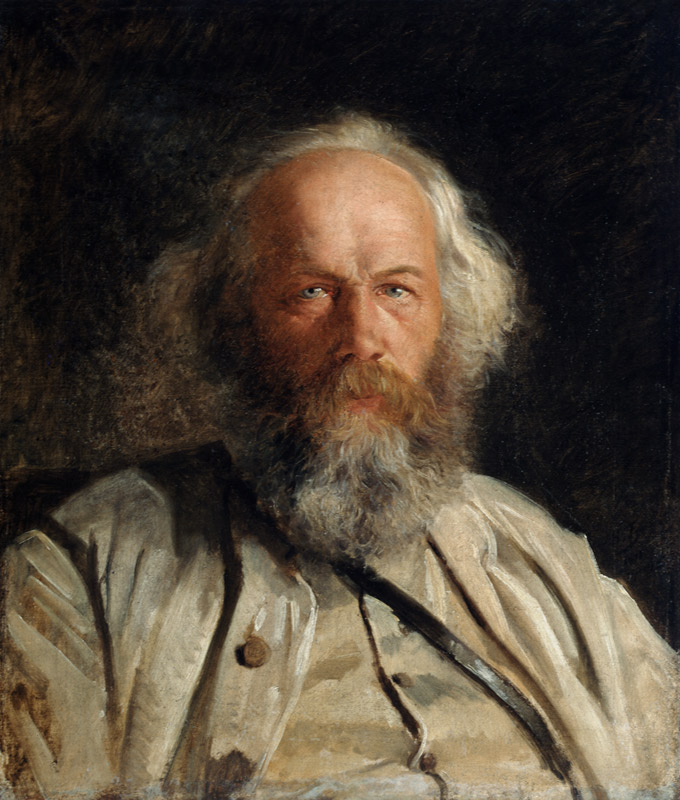 Porträt des Theoretikers des Anarchismus Michail A. Bakunin (1814-1876) von Nikolai Nikolajewitsch Ge