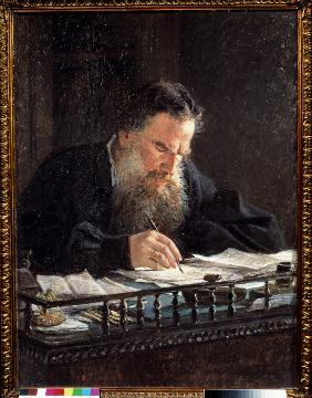 Porträt des Schriftstellers Leo N. Tolstoi (1828-1910) 1884