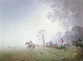 Hunting Scene (oil on canvas) 