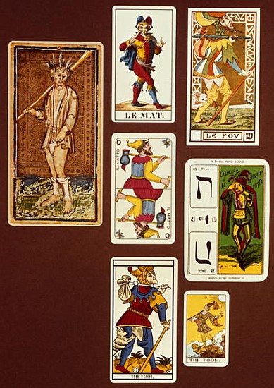 0 The Fool, seven tarot cards from different packs von 