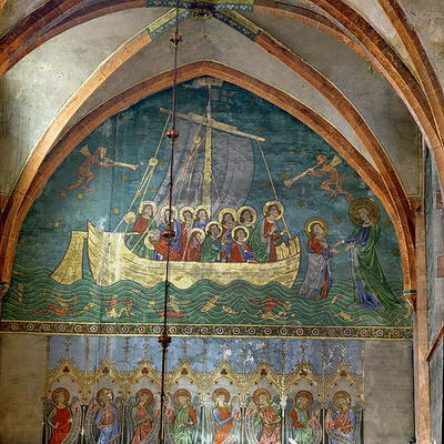 Peter's Ship: Storm on Lake Tiberias, after Giotto's 'Naviglia' (wall painting) see:106074 for detai von 