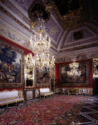 The 'Salotto di Rappresentanza' (Dining Hall of the Representatives) decorated in the 17th century ( von 