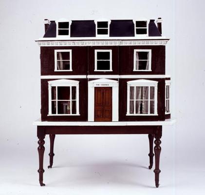 'The Cedars, Woodbridge', dollshouse, view of the front, English, late 19th century (mixed media) (f von 