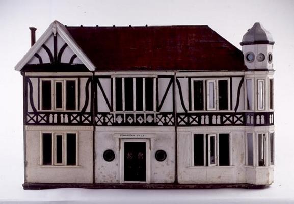 'The Edwardian Villa', a mock-Tudor style dollshouse, view of the front, English, c.1905 (mixed medi von 