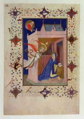 MS 11060-11061 Hours of Notre Dame: Matins, The Annunciation, French, by Jacquemart de Hesdin (fl.13 von 