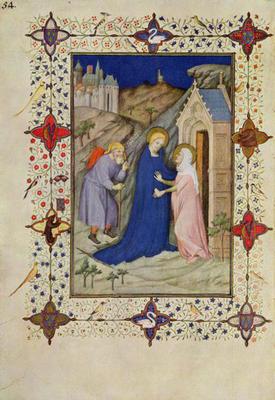 MS 11060-11061 Hours of Notre Dame: Laudes, The Visitation, French, by Jacquemart de Hesdin (fl.1384 19th
