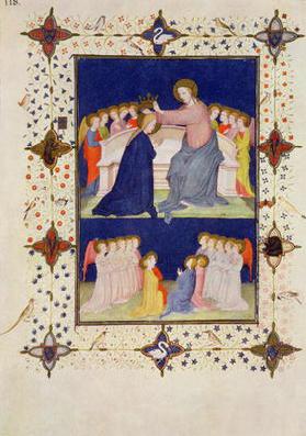 MS 11060-11061 Hours of Notre Dame: Compline, The Coronation of the Virgin, French, by Jacquemart de