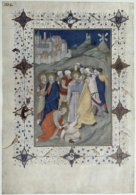 MS 11060-11061 Hours of the Cross: Matin and Laudes, The Betrayal by Judas, French, by Jacquemart de von 