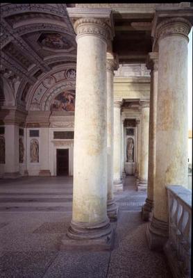 The Loggia di Davide (or D'Onore), interior showing columns of the garden entrance designed by Giuli von 
