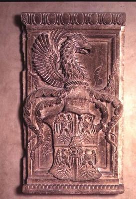 Coat of arms of the Gonzaga family, 15th century (limestone) (pair of 78772) von 