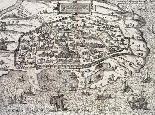 Town map of Alexandria in Egypt, c.1625 (engraving) von 