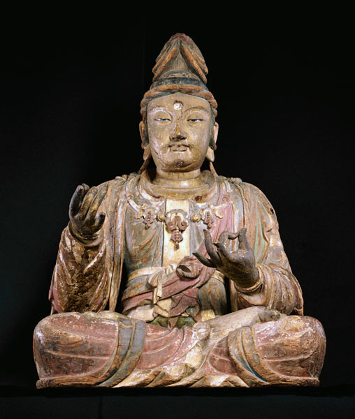 A Highly Important Polychrome Wood Figure Of Guanyin von 