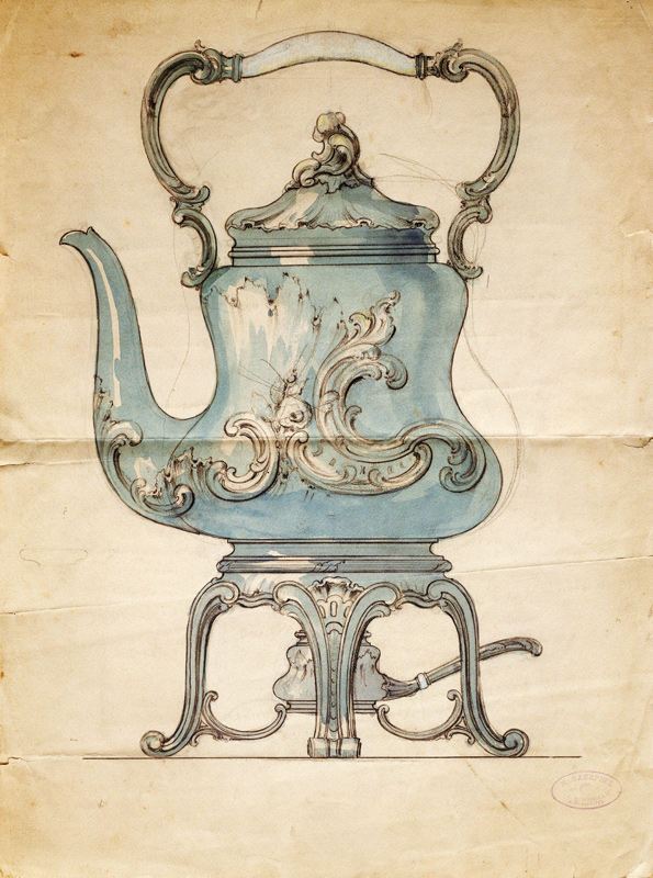 A Shaped Silver Kettle And Stand von 
