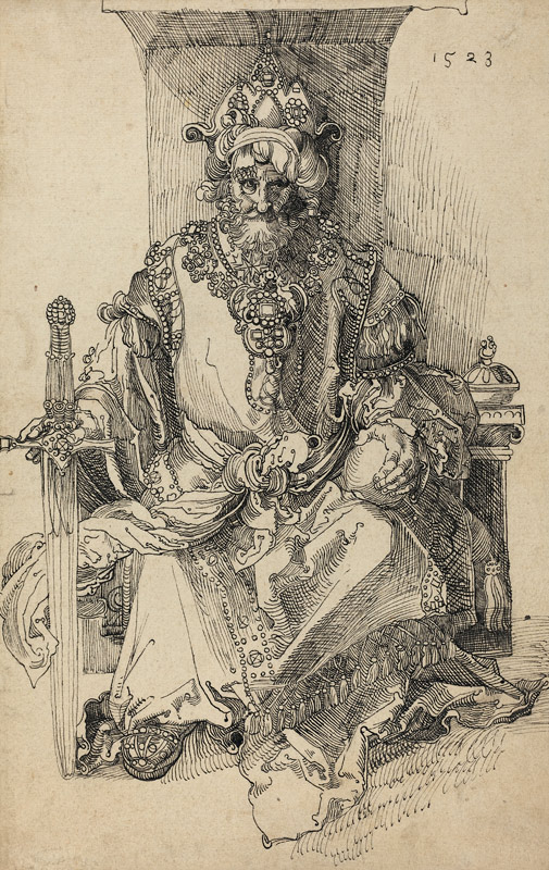 An Oriental Ruler Seated on His Throne von 