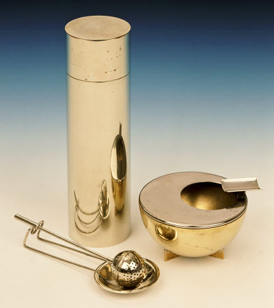 A Bauhaus Ash-Tray And Tea-Caddy With A Tea Infuser And Drop-Pan, Designed In Co-Operation With Wilh von 