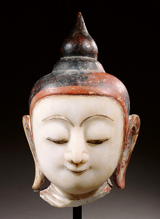 A Burmese, Shan Style, Alabaster Head Of Buddha Shakyamuni, 18th Century von 