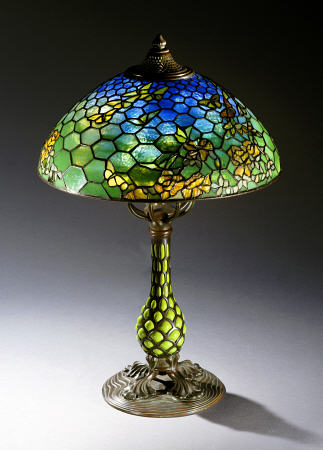 A ''Butterfly'' Leaded Glass And Bronze Table Lamp von 
