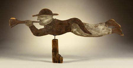 A Carved And Painted Pine Sailor''s Angel Gabriel Weathervane von 