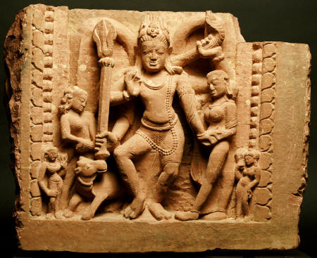 A Central Indian Mottled Red Sandstone Figure Of Siva Nataraja Dancing With The Weight On The Left L von 