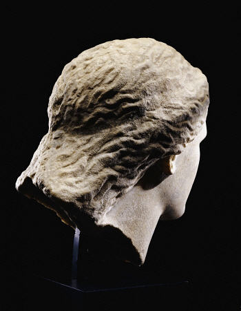 A Greek Marble Female Head From Behind von 