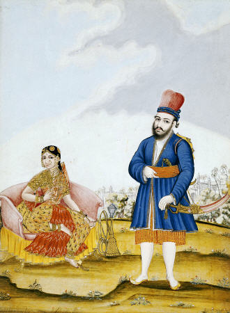 A Moghul Nobleman With His Wife von 