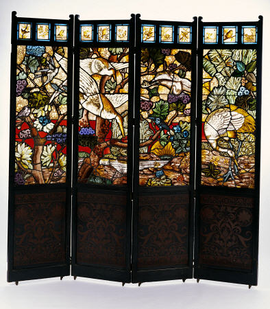 An Aesthetic Movement Stained And Painted Glass Screen The Design Attributed To John Moyr Smith (183 von 