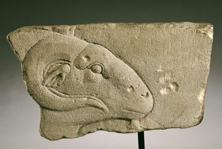 An Egyptian Gray Sandstone Relief Of A Rams Head von 