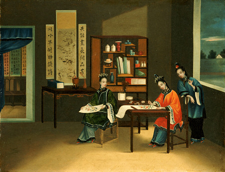 An Interior With A Woman Painting Flowers von 