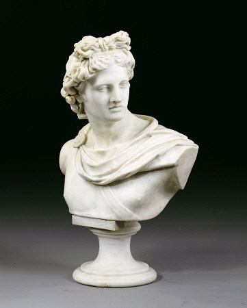 An Italian White Marble Bust Of The Apollo Belvedere After The Antique, Second Half 19th Century von 