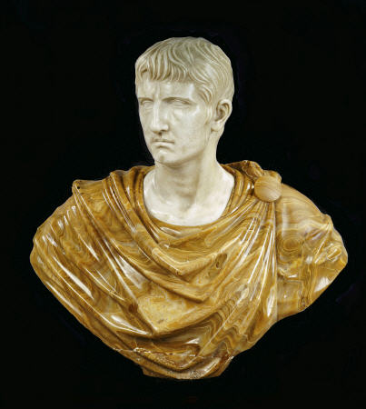 An Italian White Marble Bust Of Caesar Augustus von 