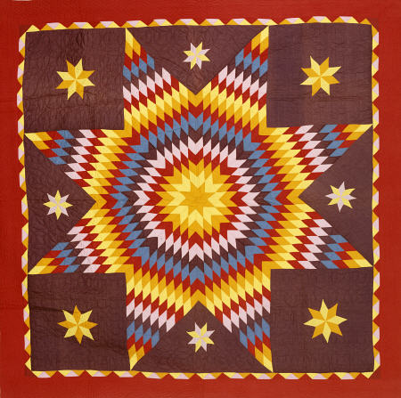 A Pieced And Appliqued Cotton Quilted Coverlet von 